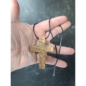 Sterling Silver Clasp Adjustable Faux Stone Cross Pendant Necklace
